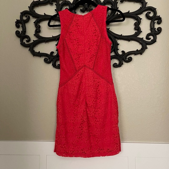 TOPSHOP Dress Red Lace Bodycon US 6 (Euro 38) - Picture 4 of 16